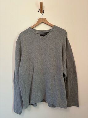 Banana Republic Men’s XL 100% Cotton Ultimate Staple Piece Gray V Neck Sweater